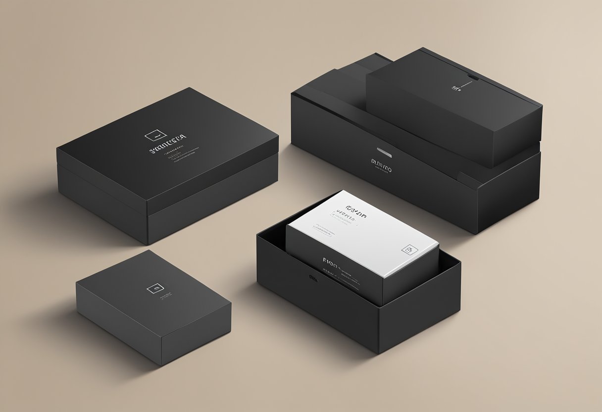 A sleek black box with minimalist branding, showcasing the charcoal product with bold typography and clean lines